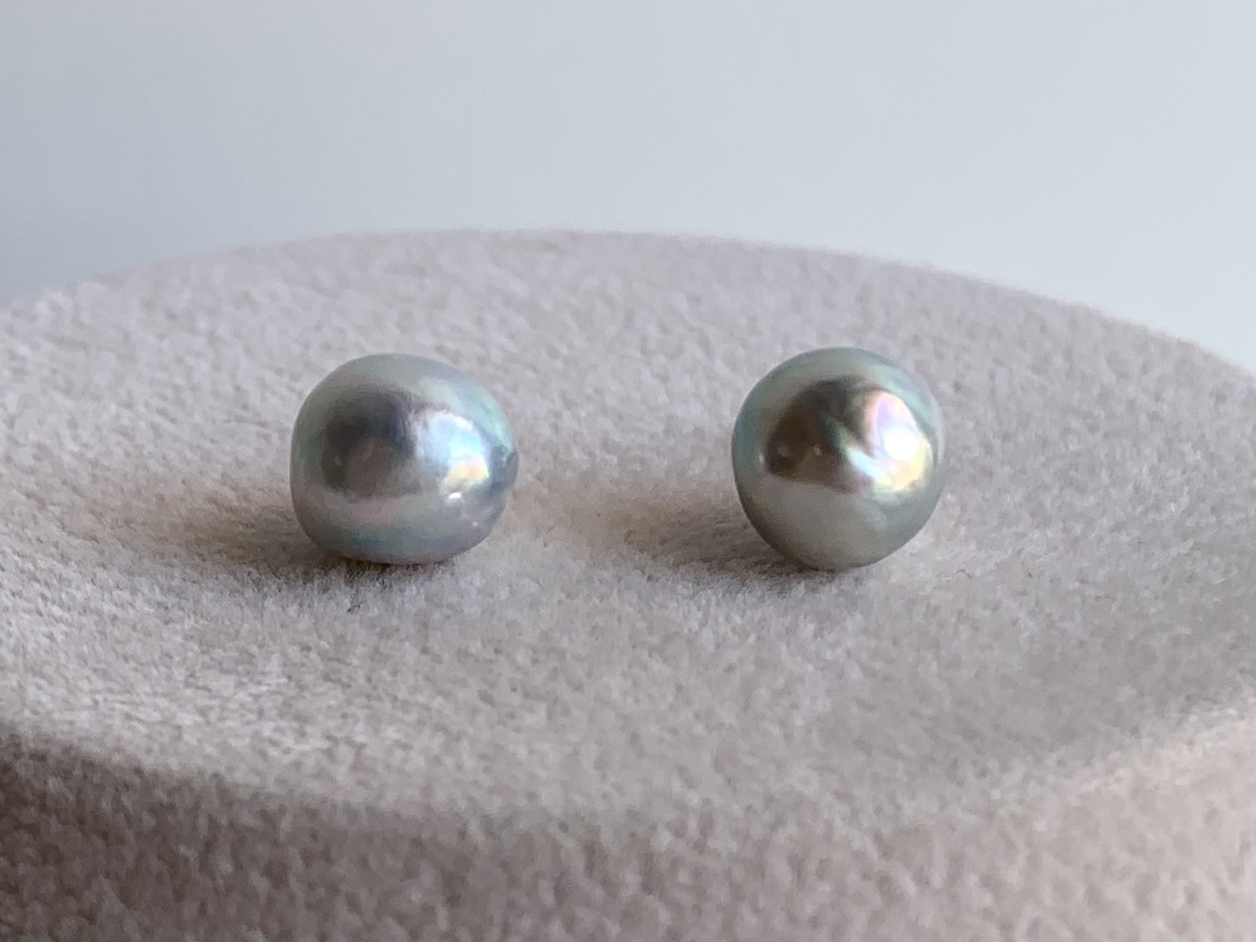 ミニマムナッツ　バロックパールピアス（ペア） 天然淡水真珠 ぷっくり バロックパールピアス 8mm シルバー925