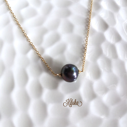 Akoya black berry pearl necklace 14kgf 1枚目の画像