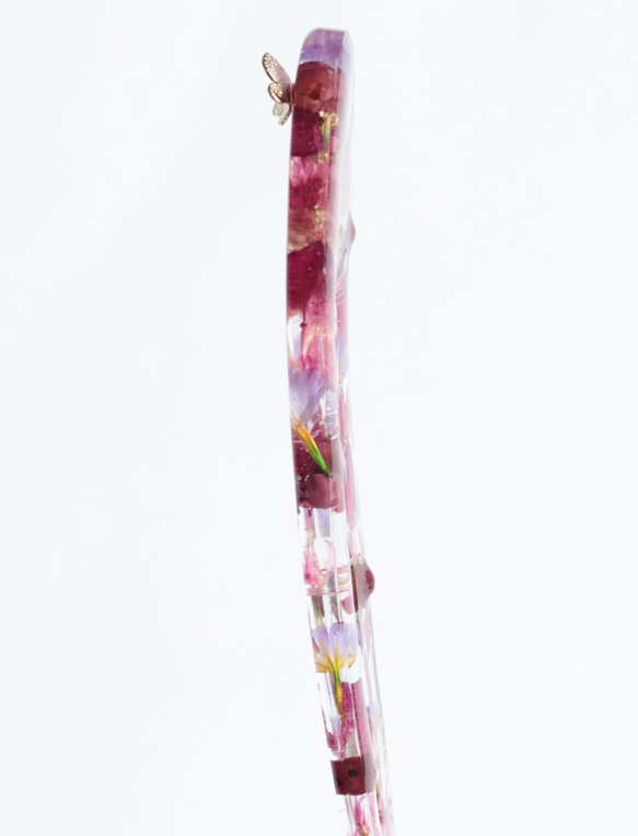 二又かんざし「小花を閉じ込めて」ローズボルドー＊固まるハーバリウム 6枚目の画像