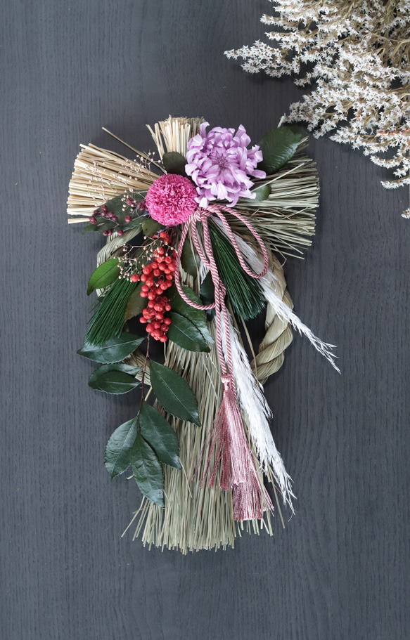 【creema限定】大輪の菊とピンポンマムの大きめお正月飾り＊プリザーブドフラワー＊お歳暮・贈り物ギフト 5枚目の画像