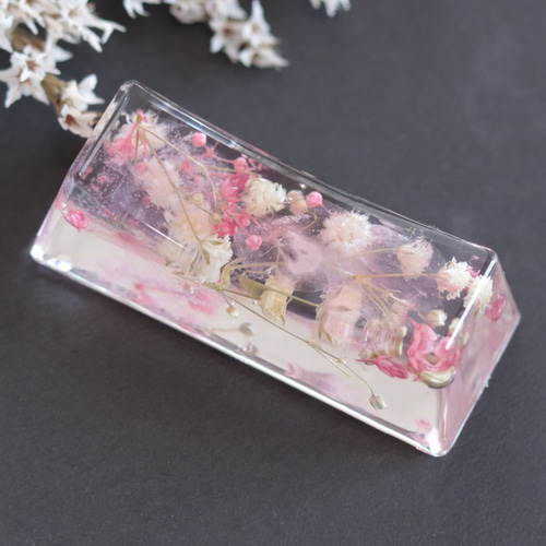 小花を閉じ込めて」春の宴に☆「桜ピンク」&「ミモザイエロー」ハー