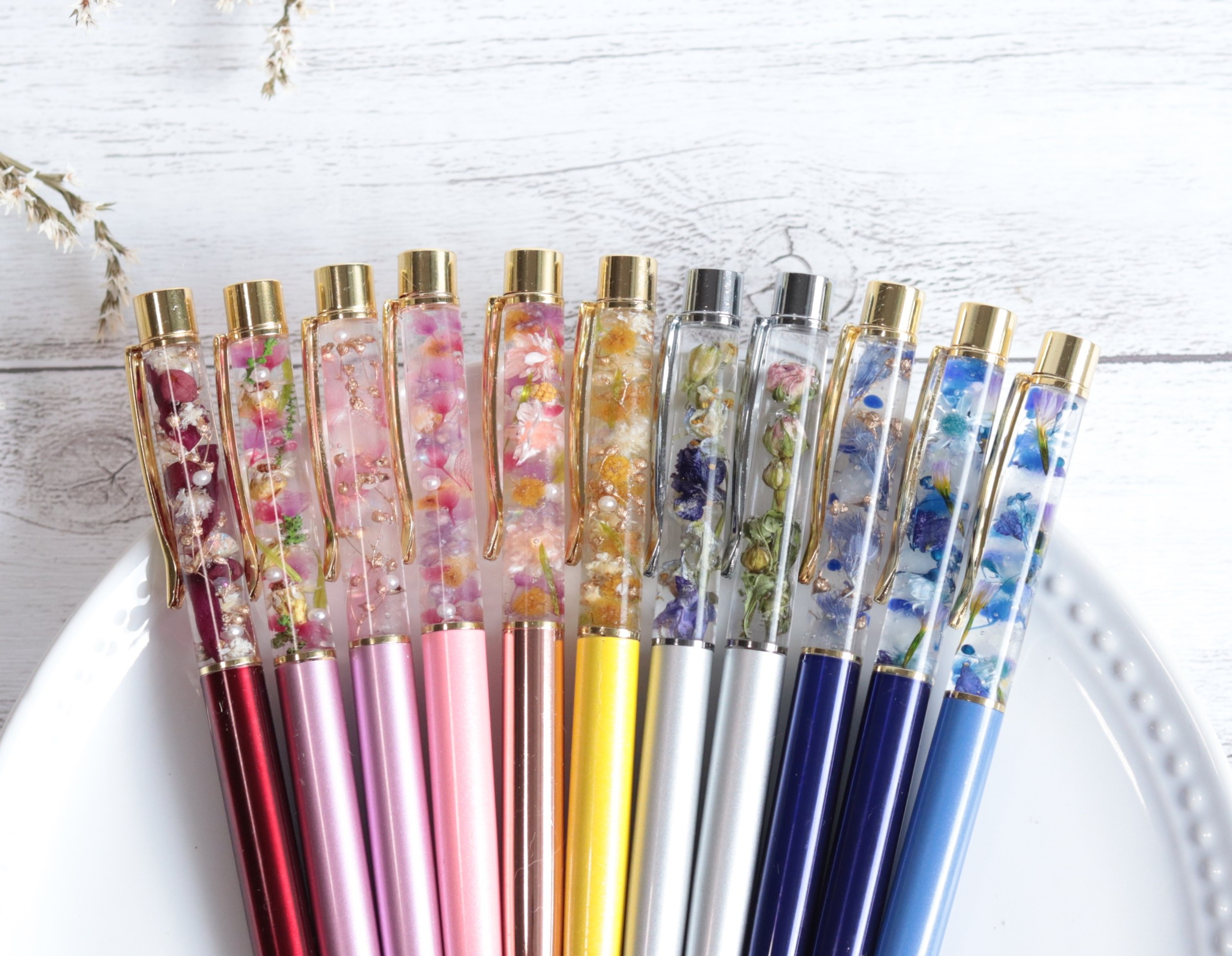 No.673　カスタムボールペン　花 カスタムボールペン 樹脂薔薇 (1本の金額です) - jyuuu(glass