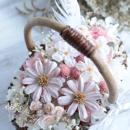 ありがとう」を伝えるフラワーバスケット～桜のナチュラル