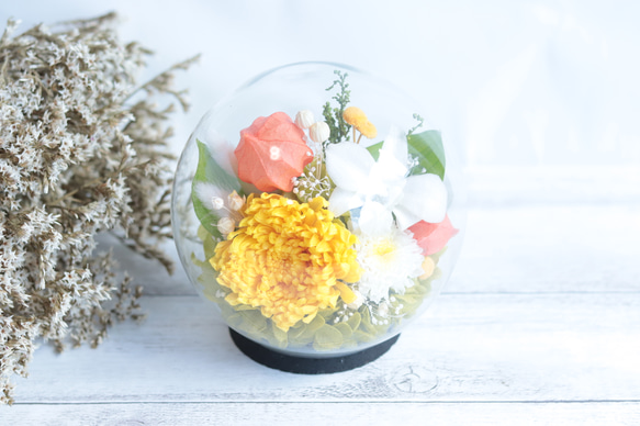 大切な方に贈る仏花～鬼灯と輪菊～＊プリザーブドフラワー＊お
