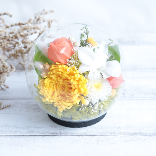 大切な方に贈る仏花～鬼灯と輪菊～＊プリザーブドフラワー＊お