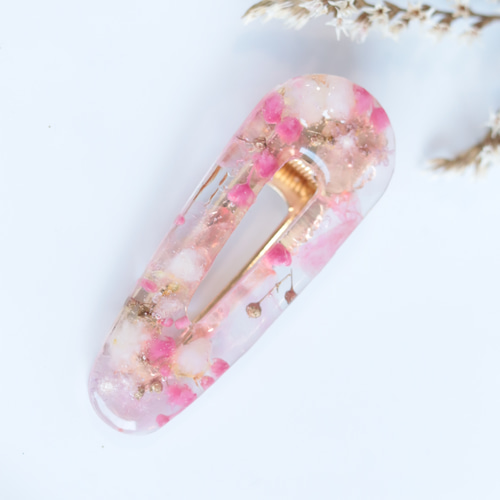 小花を閉じ込めて」ミモザor桜のヘアクリップ*固まるハー 小花を閉じ込めて」ミモザor桜のヘアクリップ*固まるハー