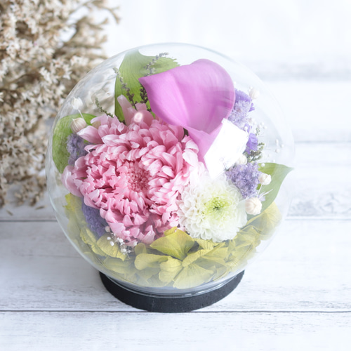 やま　　プリザーブドフラワー仏花　菊　一対ご依頼品 大切な方に贈る仏花～カラーと輪菊～＊プリザーブドフラワー