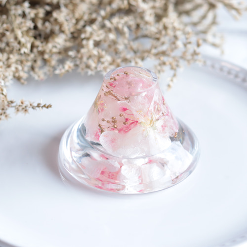 creema限定】水中花のガラスペン&富士山のペーパーウエイト～桜吹雪