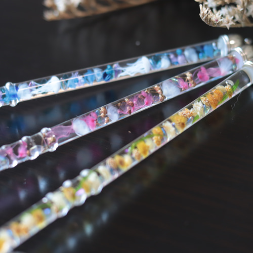 creema限定】水中花のガラスペン&富士山のペーパーウエイト～桜吹雪