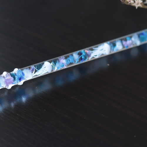 水中花のガラスペン～海月～＊ガラスペン置き付き＊ハーバリウム