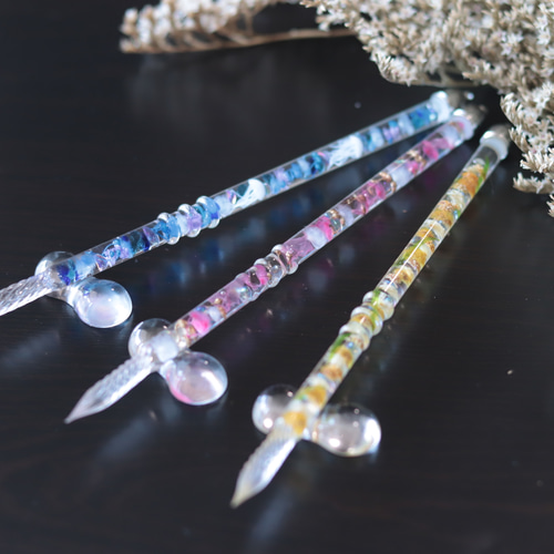 水中花のガラスペン～海月～＊ガラスペン置き付き＊ハーバリウム