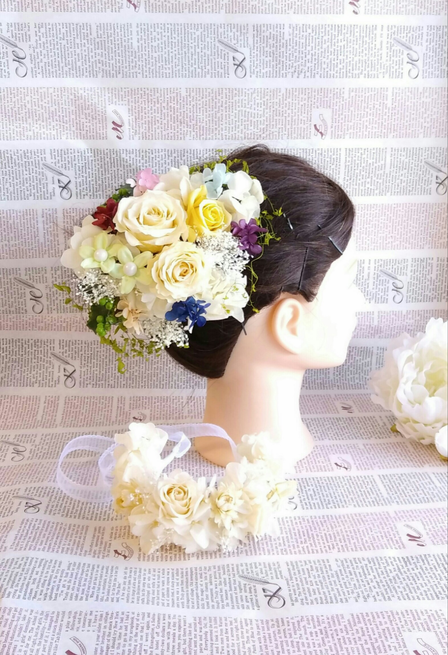 ご予算・お色オーダー制＊ヘッドドレス・リストレット＊2点セット＊まずはご相談下さいませ。