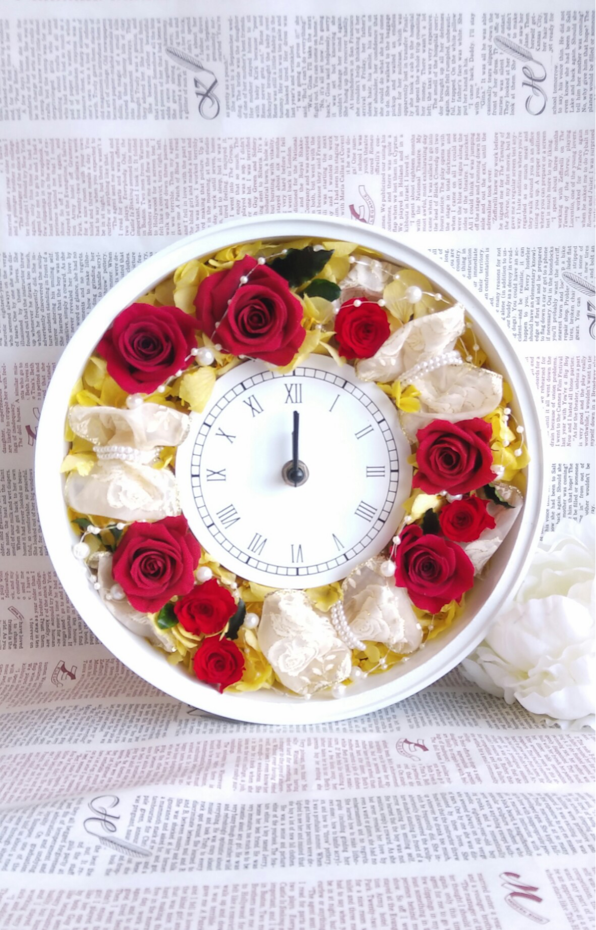 ベルの花時計＊プリザーブドフラワー＊無料ラッピング付＊誕生日・結婚・母の日お祝いなど