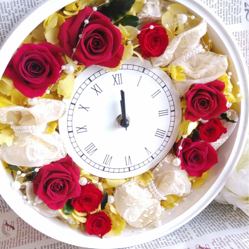 母の日に♡color選べます♡【リボンリースの花時計】オシャレなリボン