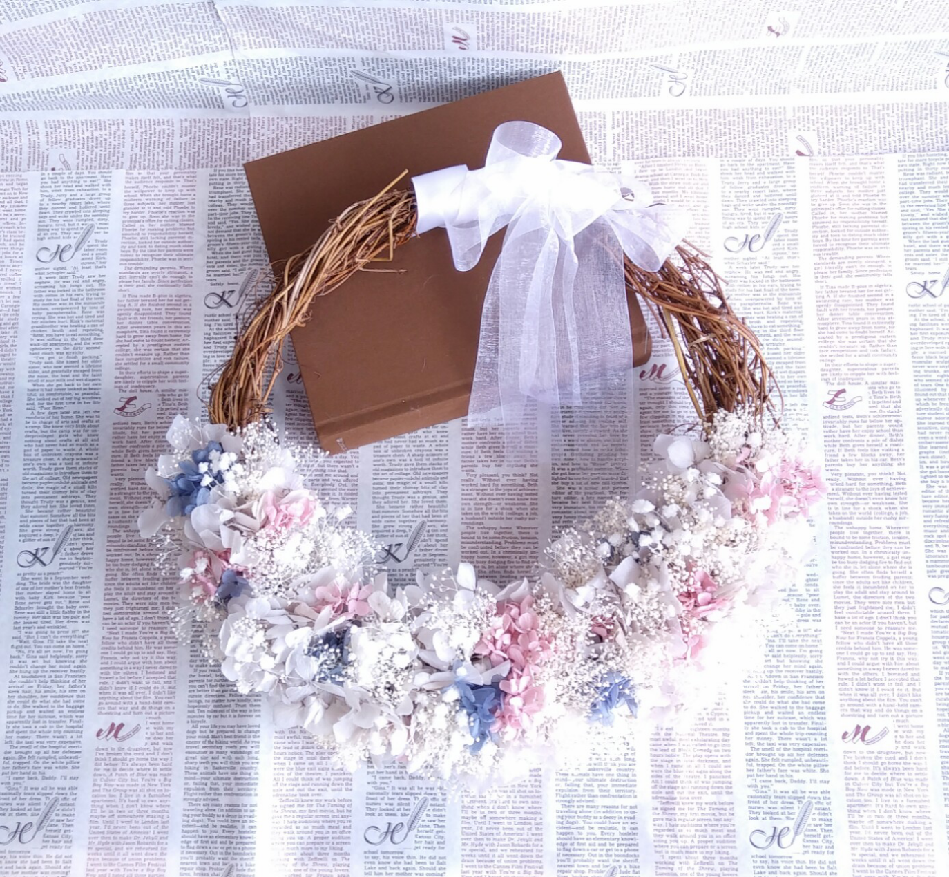 選べるカラー！ナチュラルリースブーケ(ハーフ)＊プリザーブドフラワー 16,800円