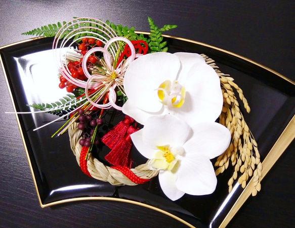 胡蝶蘭のお正月飾り＊プリザーブド&アーティフィシャルフラワー＊贈り物にも 3枚目の画像