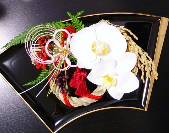 胡蝶蘭のお正月飾り＊プリザーブド&アーティフィシャルフラワー＊贈り物にも 4枚目の画像