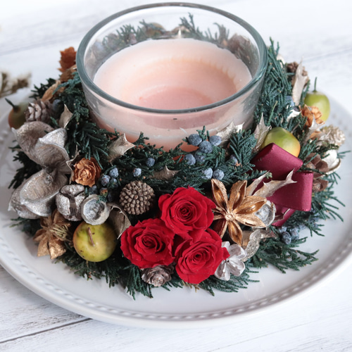 クリスマスリース　キャンドルリース クリスマスリース キャンドルリース - メルカリ