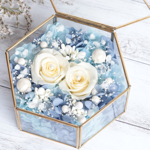 ゼクシィ掲載】海のリングピロー（バラ未開花タイプ