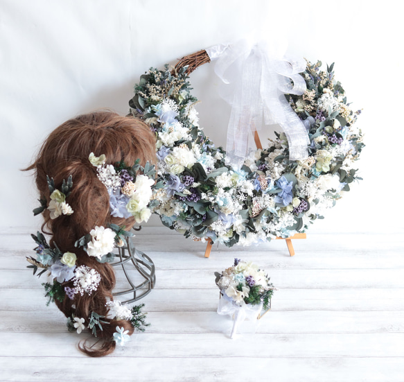 グリーンとお花のナチュラルリースブーケ グリーンとお花のナチュラルリースブーケ