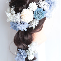 【カラーオーダーＯＫ】海のナチュラルヘッドドレス＊ラプンツェル＊プリザーブドフラワー&ドライフラワー 4枚目の画像