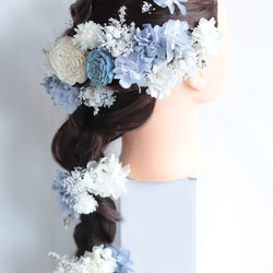 【カラーオーダーＯＫ】海のナチュラルヘッドドレス＊ラプンツェル＊プリザーブドフラワー&ドライフラワー 5枚目の画像