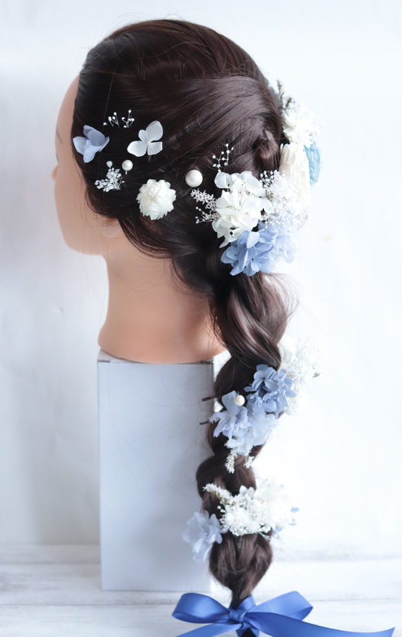 【カラーオーダーＯＫ】海のナチュラルヘッドドレス＊ラプンツェル＊プリザーブドフラワー&ドライフラワー 7枚目の画像