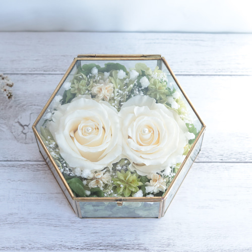 自分で選べるセミオーダー＊大輪のバラのアンティークガラスのリング