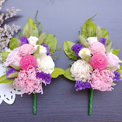 大切な方に贈る仏花～輪菊と蓮・ピンクパルフェ～＊プリザーブドフラワー 10枚目の画像