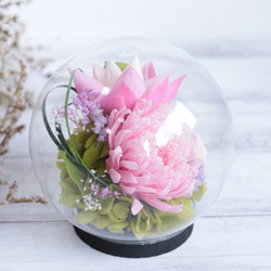 大切な方に贈る仏花～輪菊と蓮・ピンクパルフェ～＊プリザーブドフラワー 4枚目の画像