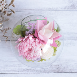 大切な方に贈る仏花～輪菊と蓮・ピンクパルフェ～＊プリザーブドフラワー 5枚目の画像
