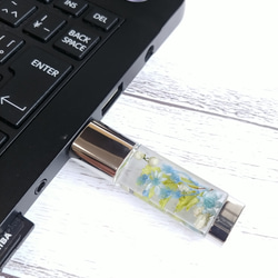 USBメモリ「小花を閉じ込めて」選べるカラーお得な2点セット＊固まるハーバリウム＊無料ラッピン付＊ペア 7枚目の画像