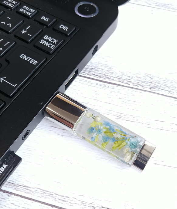 USBメモリ「小花を閉じ込めて」選べるカラーお得な2点セット＊固まるハーバリウム＊無料ラッピン付＊ペア 7枚目の画像