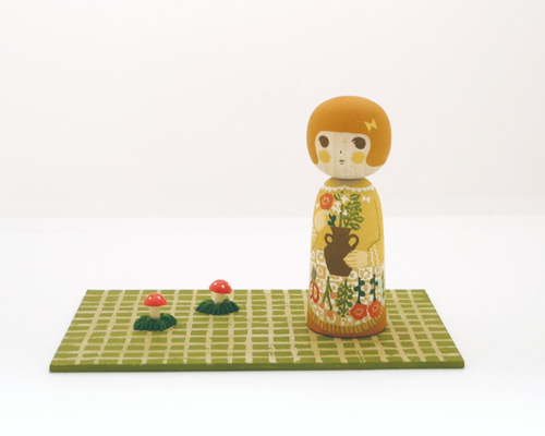 近浜名 こけし かずを作 花柄 k-4】創作こけし 里の春 かずを作 15cm 未使用 美品 - メルカリ
