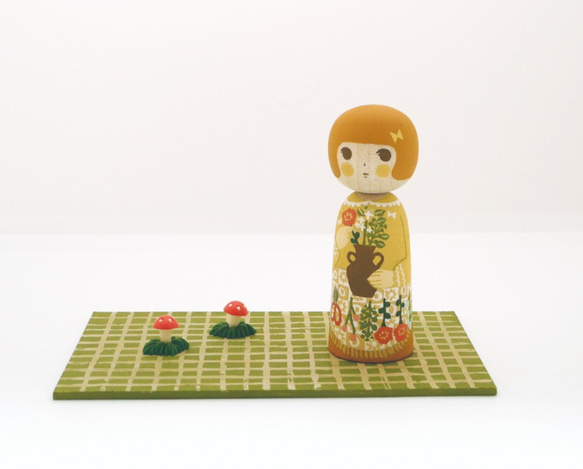 お値下げ♪★創作こけし★石村作【花流水】★ 送料無料 いつまで お値下げ♪☆創作こけし☆石村作【花流水】☆ By
