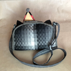 ハロウィン猫ちゃんショルダーバッグ　(うちの子シリーズ)  ハロウィンカラーの三角帽子付き 5枚目の画像