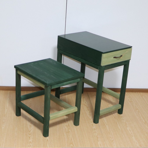 サイドテーブル　素敵な色の多目的家具（ビンテージグリーン） 6枚目の画像