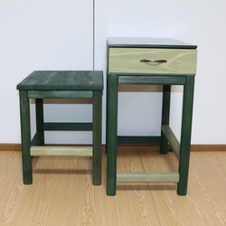 サイドテーブル　素敵な色の多目的家具（ビンテージグリーン） 8枚目の画像