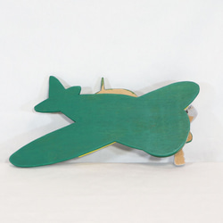 かわいい飛行機（迷彩）　木製壁飾り 4枚目の画像