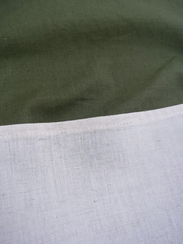送料無料　２４時間以内発送　日本製　コットンリネン　綿　麻　ギャザーロングスカート　オリーブ色 4枚目の画像