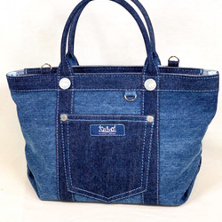【美品】ICHINOI いちのい 2wayバッグ 京都 ichinoi 一の井 国産デニムバッグ】ショルダー付き2way 休日や