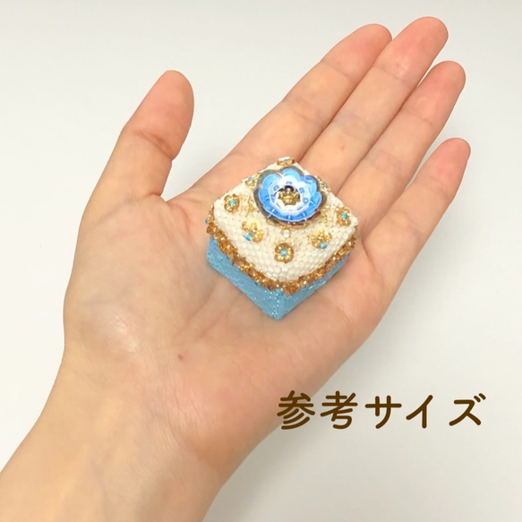 【ビーズ キット 送料無料】花小箱 mini ～ピンク～/デリカM/ペヨーテステッチ/ビーズステッチ 5枚目の画像