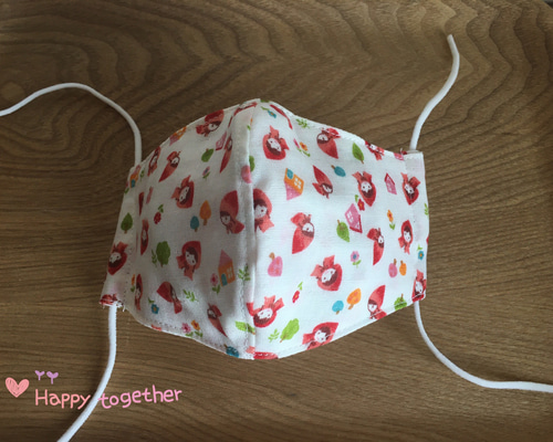 送料無料☆ダブルガーゼの立体マスク✳︎赤ずきんちゃん✳︎キッズ