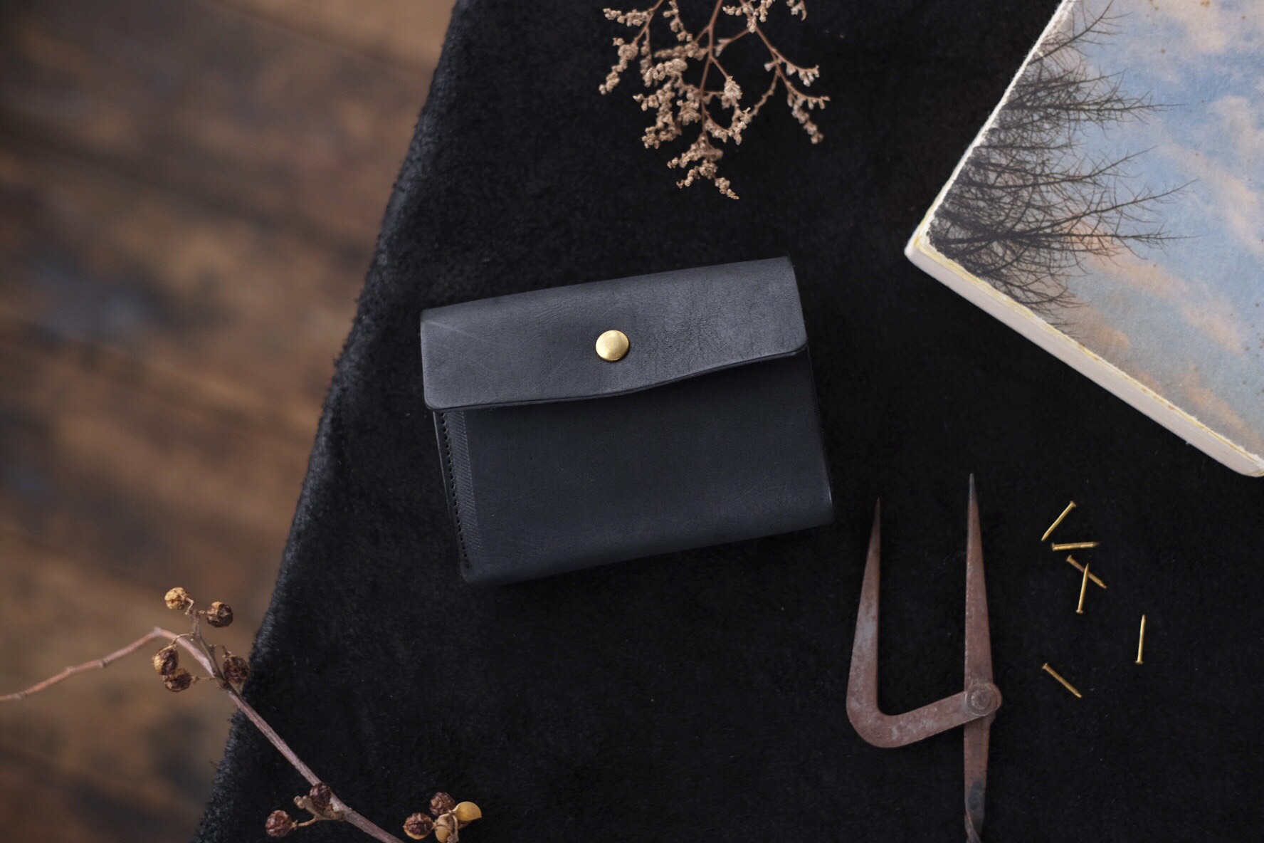 今いい財布 三つ折り ミニ財布 ブラック