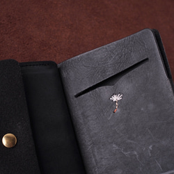 綿毛刺繍 今いい財布 三つ折り ミニ財布 ブラック 4枚目の画像