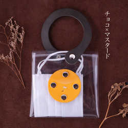 【秋冬コーデ】バイカラー これからの生活に 多目的 マスクケース 本革 PVC プチギフト 4枚目の画像
