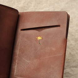 小さな財布 カモの刺繍 ブラウン 5枚目の画像