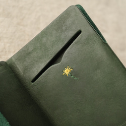 小さな財布 カモの刺繍 グリーン 5枚目の画像