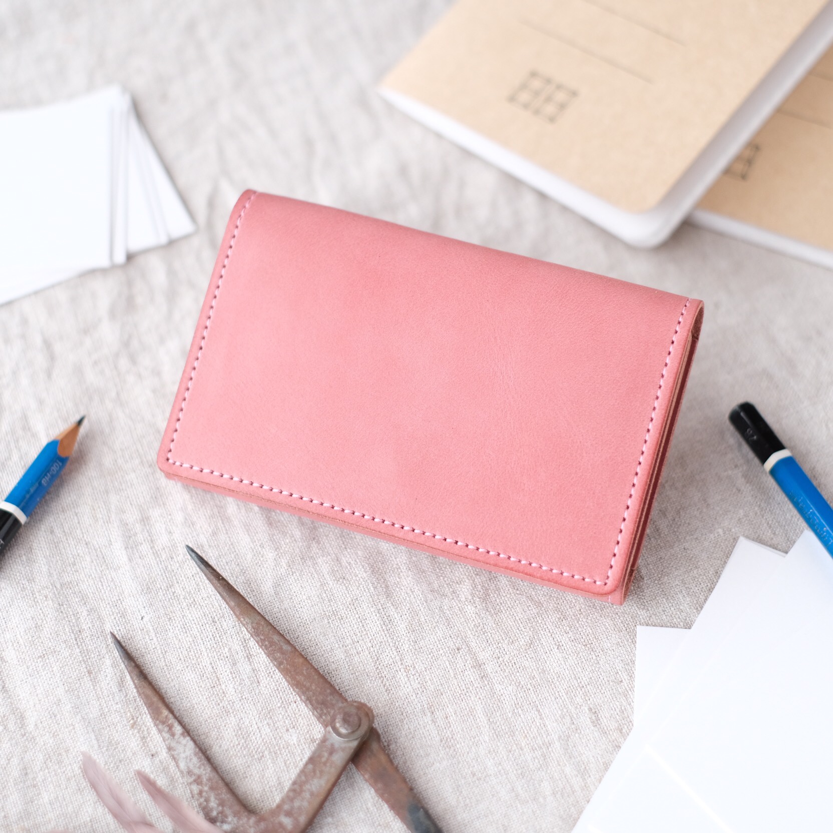 シンプル 名刺入れ ピンク