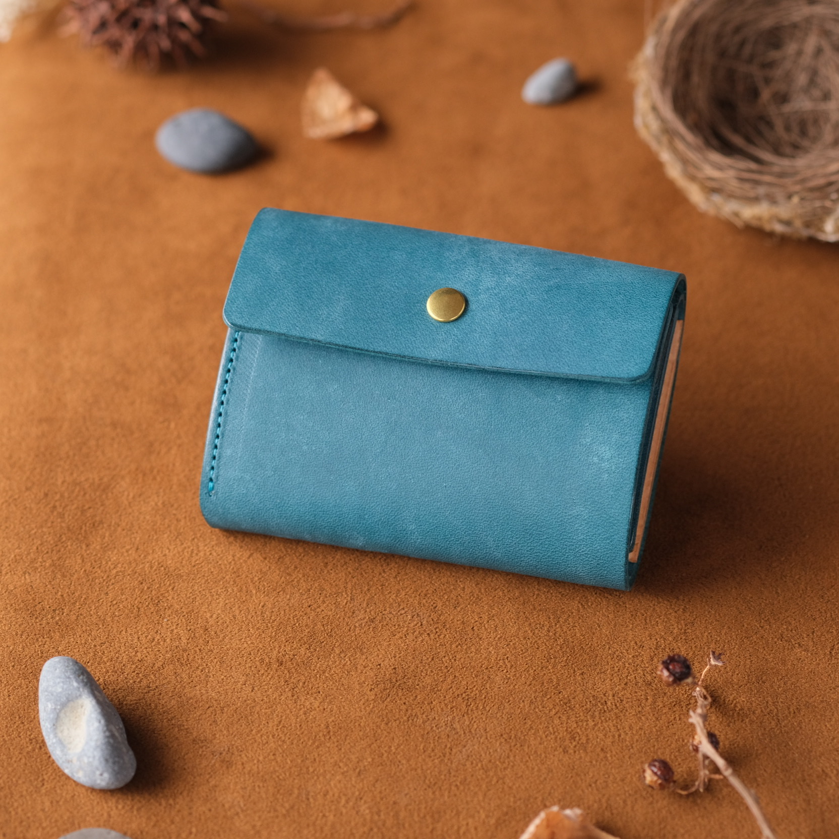 小さなお財布　ブルーグリーン